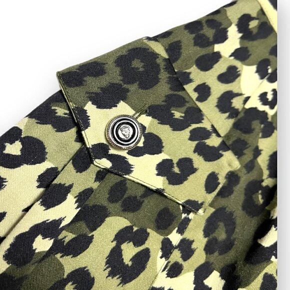 Versace Istante Vintage Luxury Designer Cheetah Print Wool Skirt - Womens XS - Picture 4 of 5